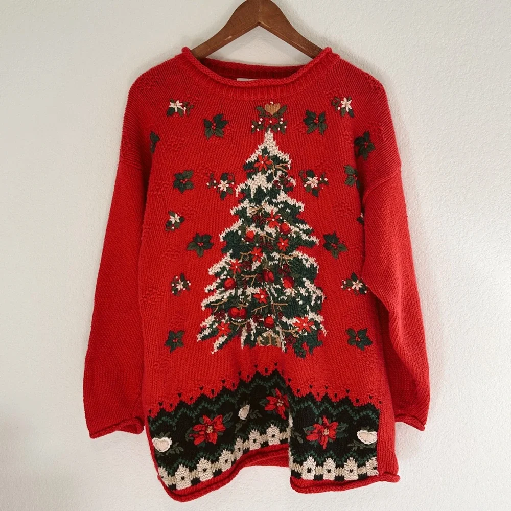 Festive Red Christmas Tree Sweater - Picture 2 of 2